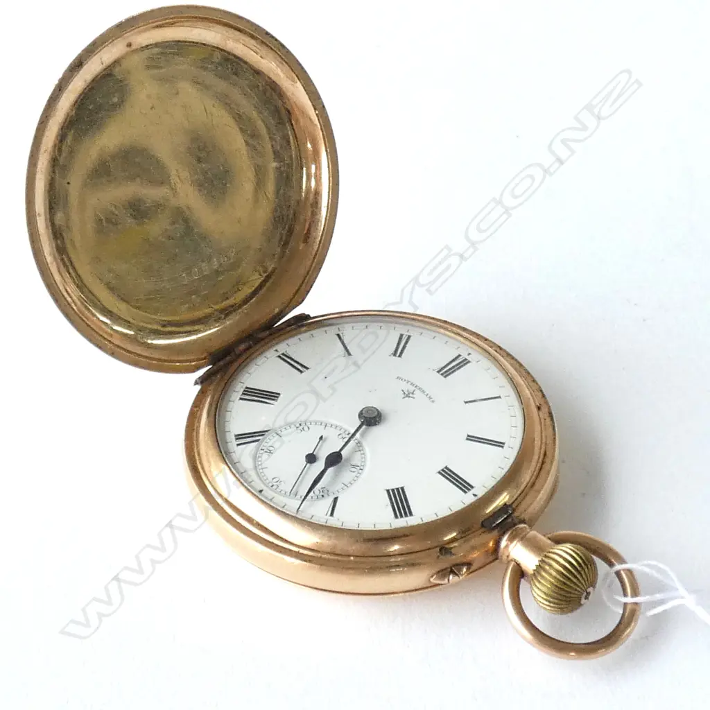ROTHERAMS FULL HUNTER ROLLED GOLD POCKET WATCH Image 1++