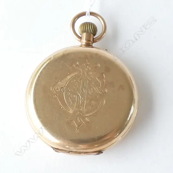 ROTHERAMS FULL HUNTER ROLLED GOLD POCKET WATCH