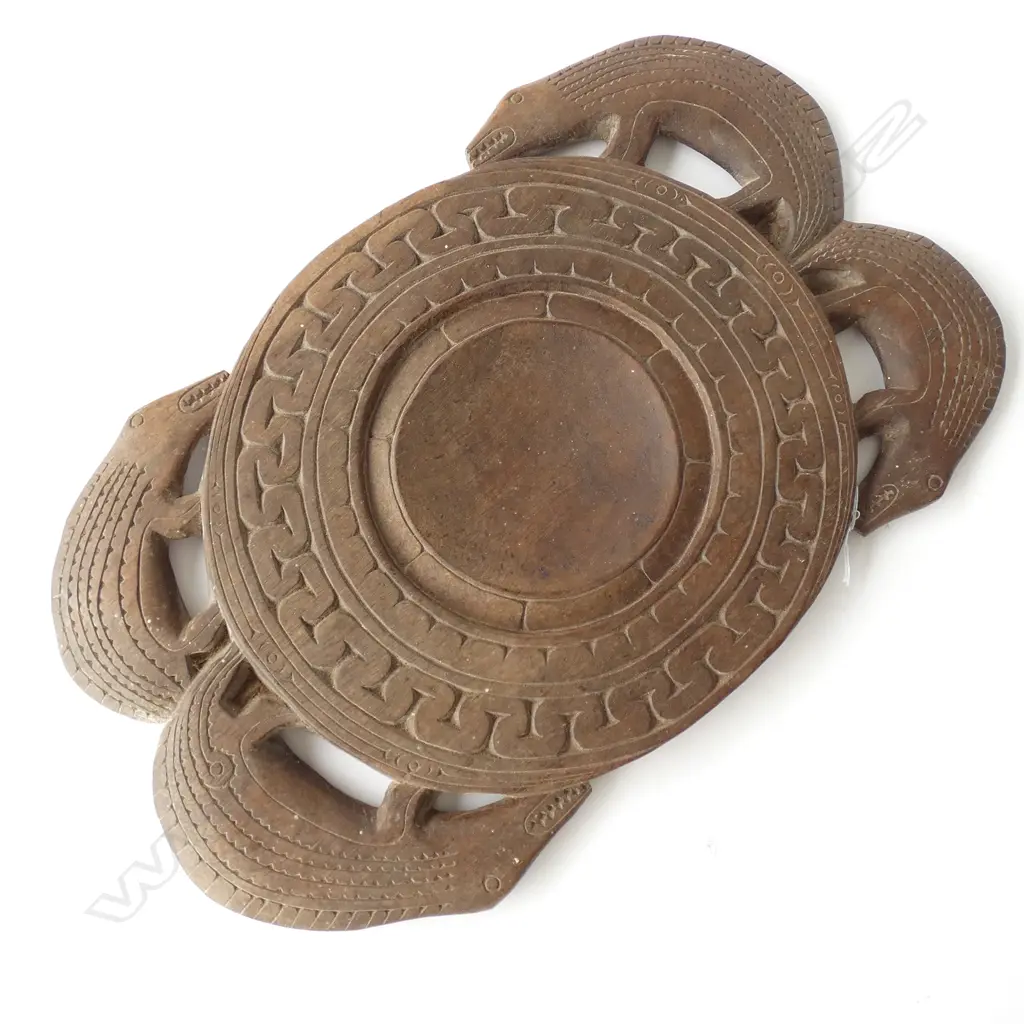 CARVED WOODEN TRIBAL BOARD L. 420MM Image 1++