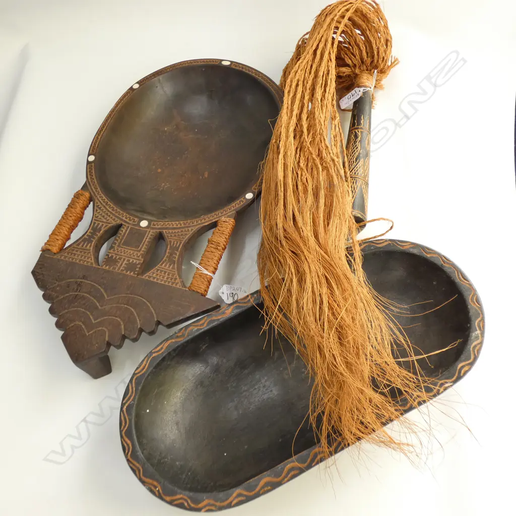 PACIFIC ISLAND SERVING BOWL x2 +1 FLY SWAT Image 1++