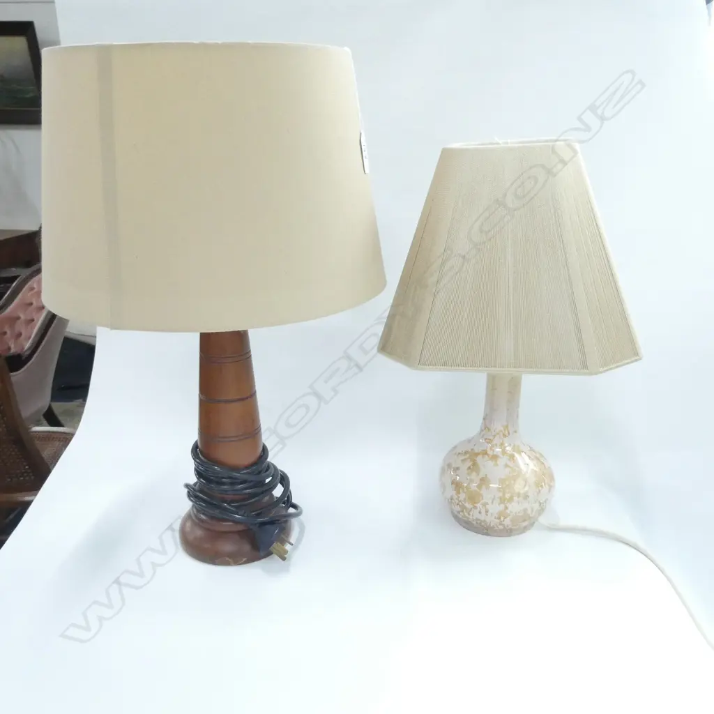 2 LAMPS; TURNED WOOD AND OTHER Image 1++
