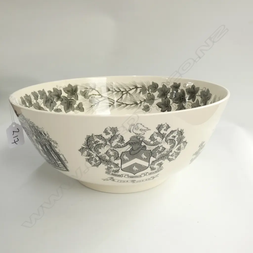 RARE W/WOOD BOWDOIN COLLAGE BOWL C 1944 SMALL REPAIR Image 1++