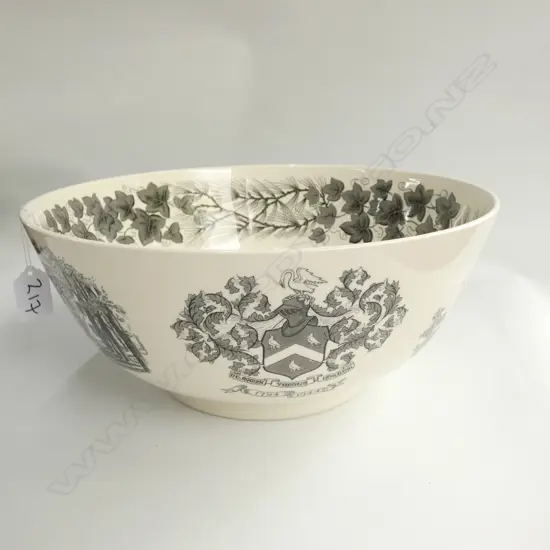 RARE W/WOOD BOWDOIN COLLAGE BOWL C 1944 SMALL REPAIR