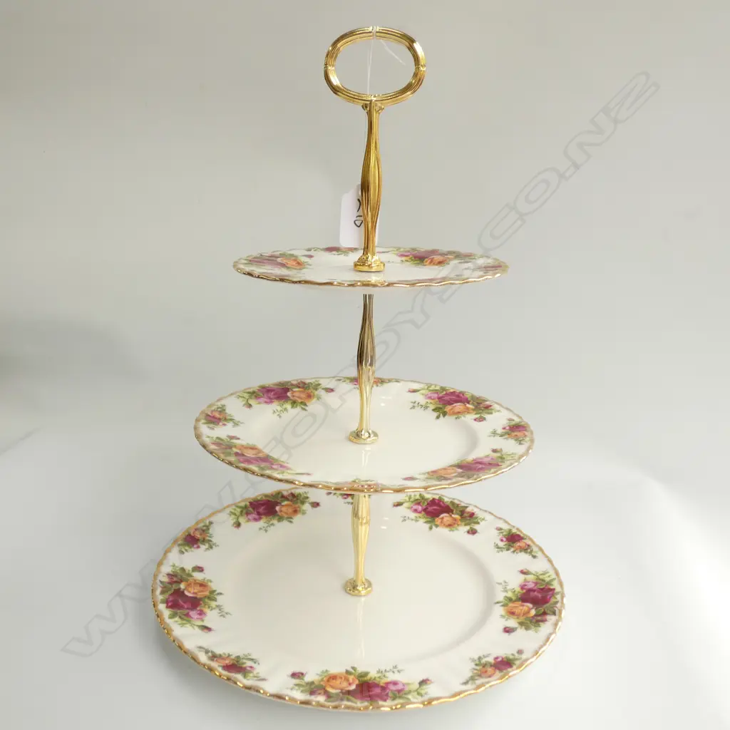 ROYAL ALBERT OLD COUNTRY ROSES 3 TIER CAKE STAND Image 1++