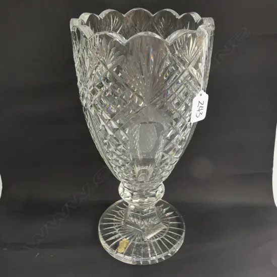 LARGE CUT CRYSTAL VASE