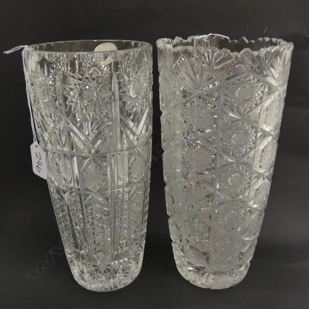 2 CUT CRYSTAL VASES Image 1++