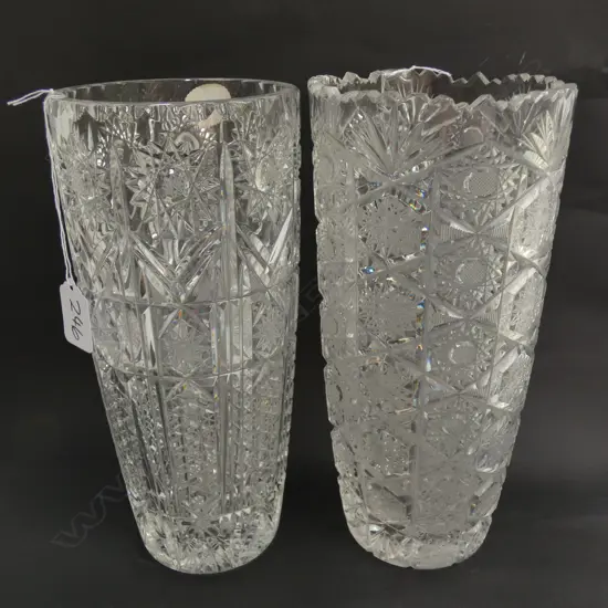 2 CUT CRYSTAL VASES