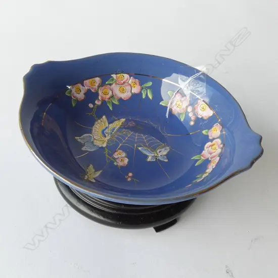 CHINA BOWL WITH BUTTERFLY DECORATION. Dia,180mm