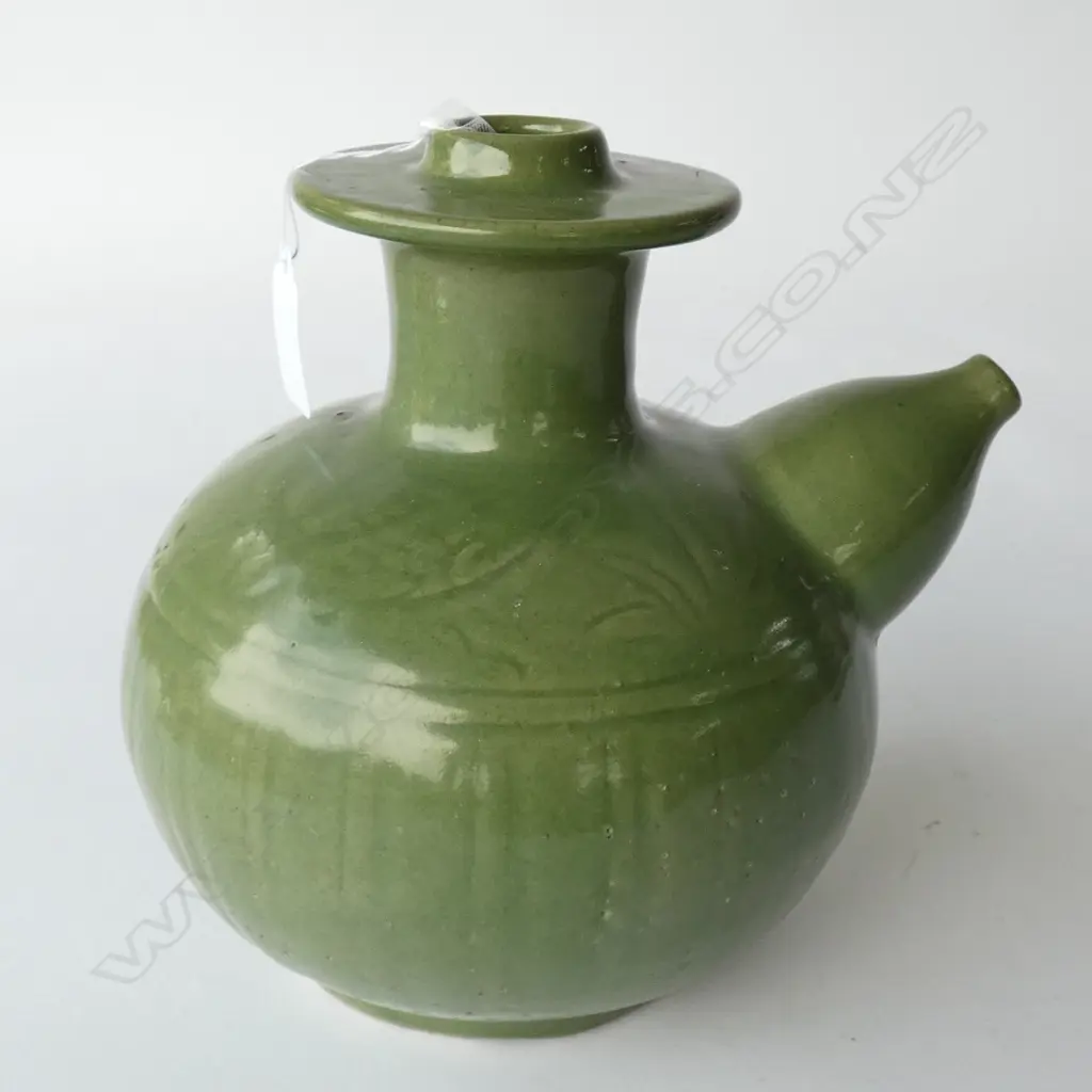 LONQUAN KENDI WITH DARK CELADON GLAZE. H.200mm Image 1++