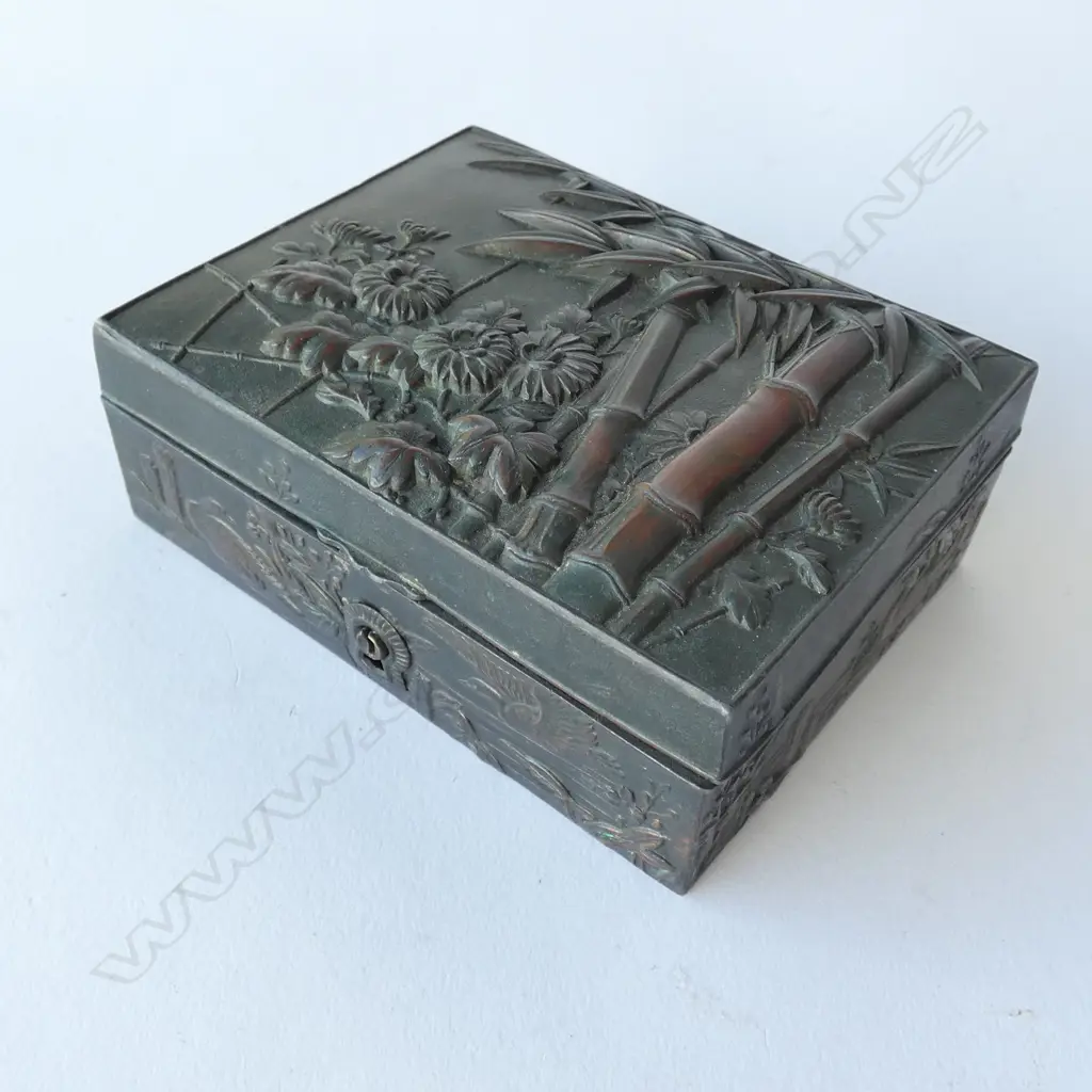 JAPANESE MEIJI PERIOD COPPER BOX L. 105MM Image 1++