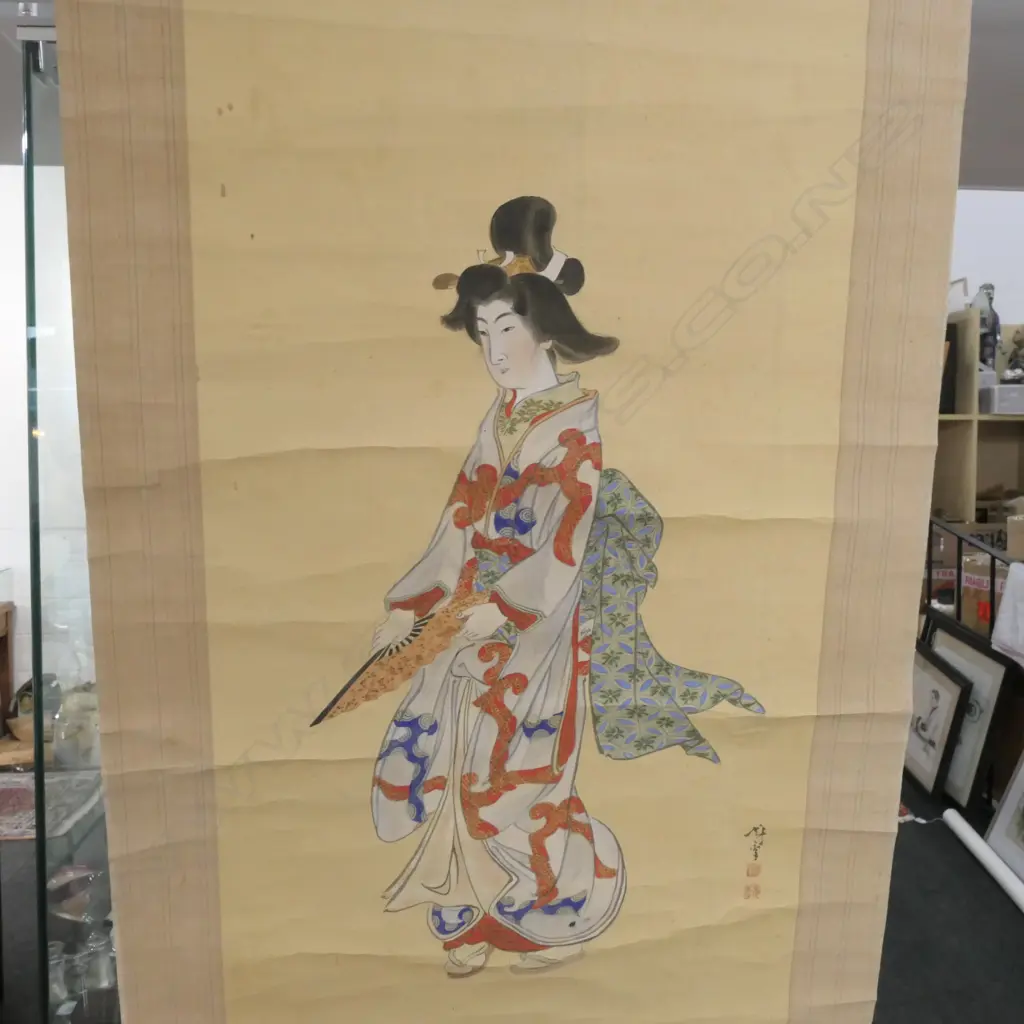 A Japanese watercolour scroll painting Image 1++