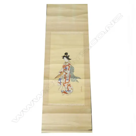 A Japanese watercolour scroll painting