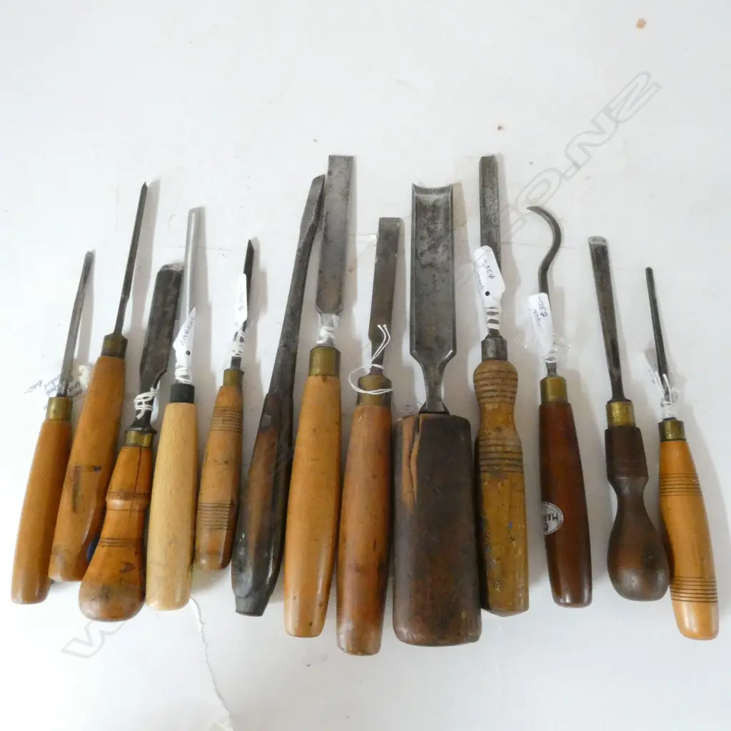 12 VARIOUS CARVING GOUGES & CHISELS & SCREWDRIVER Image 1++