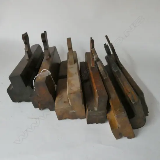 7 WOODEN MOULDING PLANES