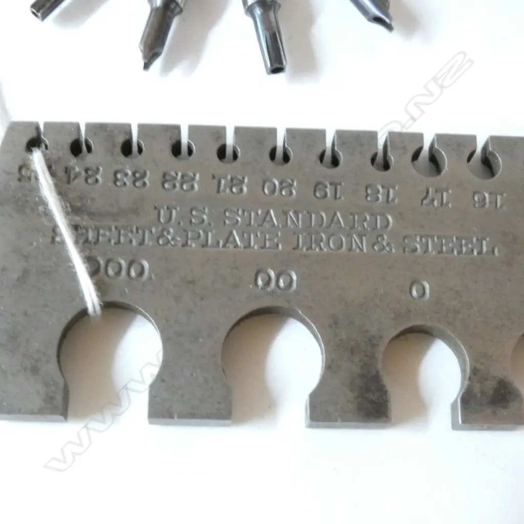 2 BUN NUT INSTRUMENT MAKERS TOOLS; CROWN & SHARPE SHEET & PLATE STEEL GAUGE; ENGINEERS RULE & CALIPERS, OIL DISPENSER Image 1++