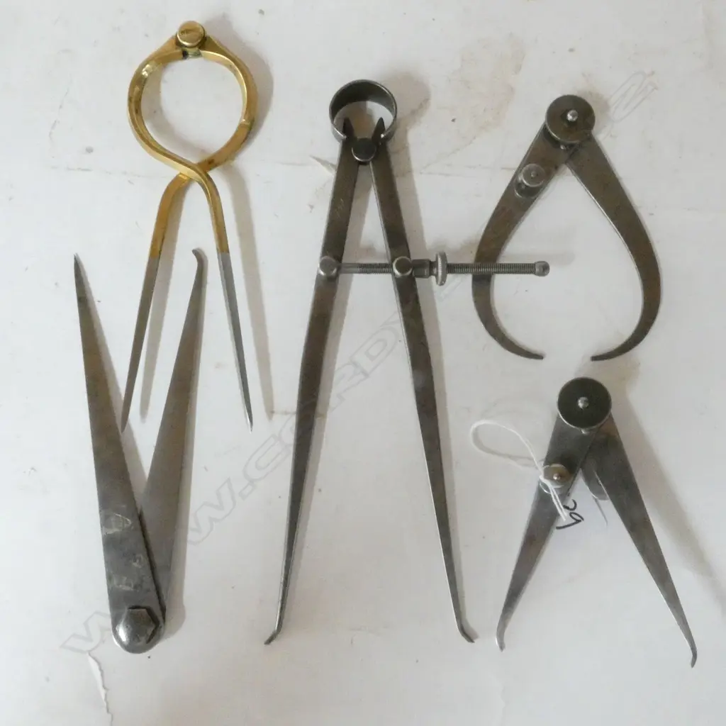 4 STEEL CALIPERS, VARIOUSLY LOCKING, SPRUNG & ADJUSTABLE, Image 1++