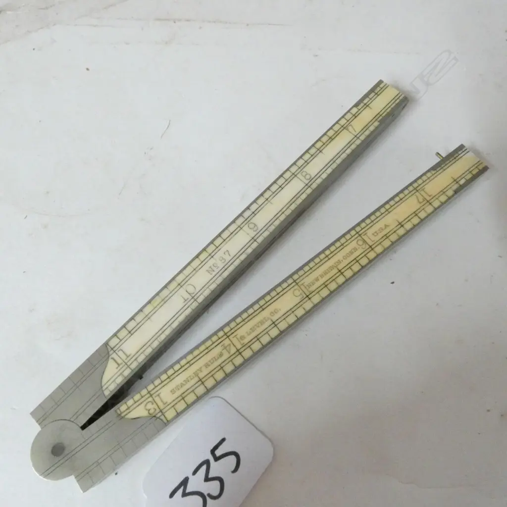 STANLEY No.87  IVORY 24" 4-FOLD RULE, WITH FULL WHITE METAL BINDING Image 1++