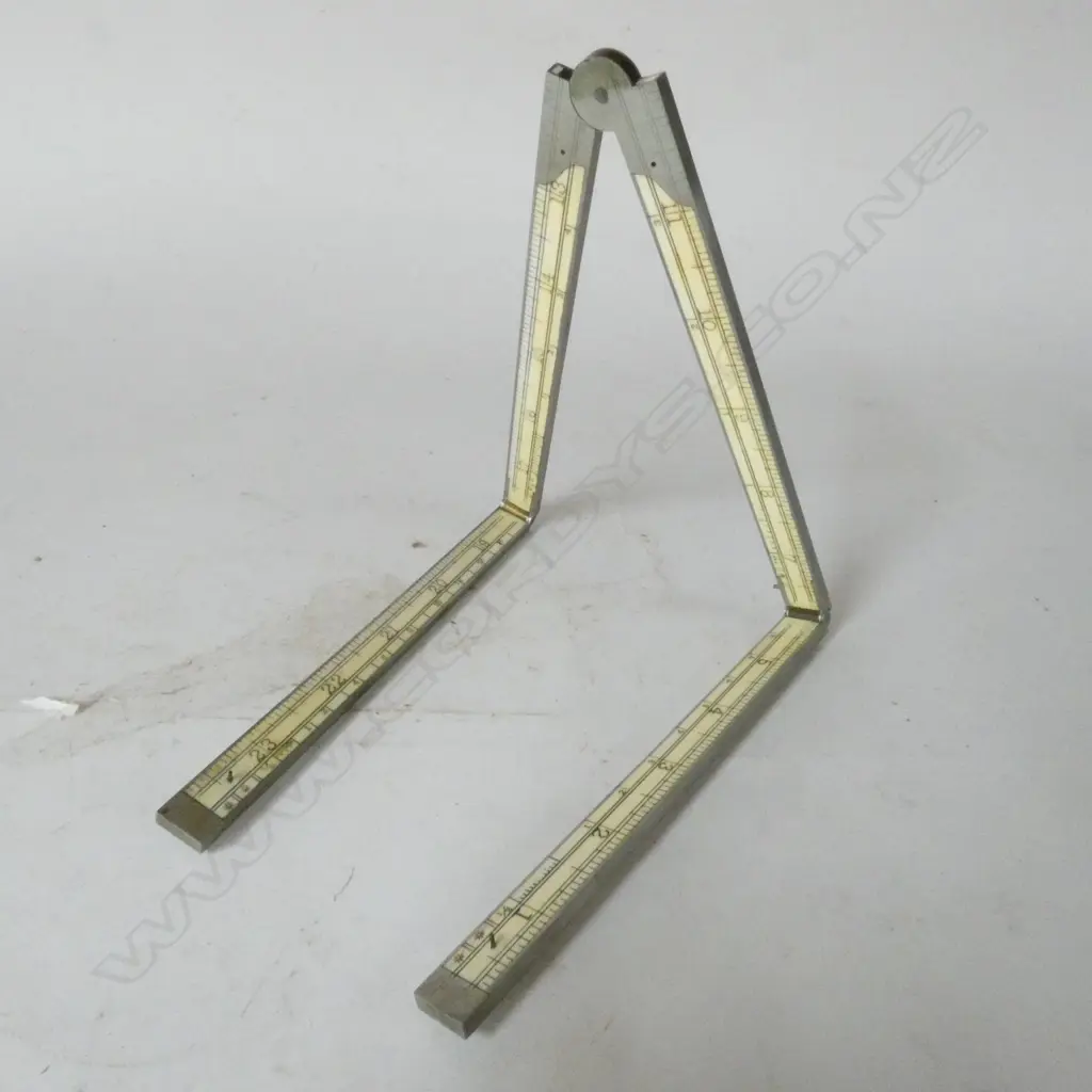 STANLEY No.87  IVORY 24" 4-FOLD RULE, WITH FULL WHITE METAL BINDING Image 1++