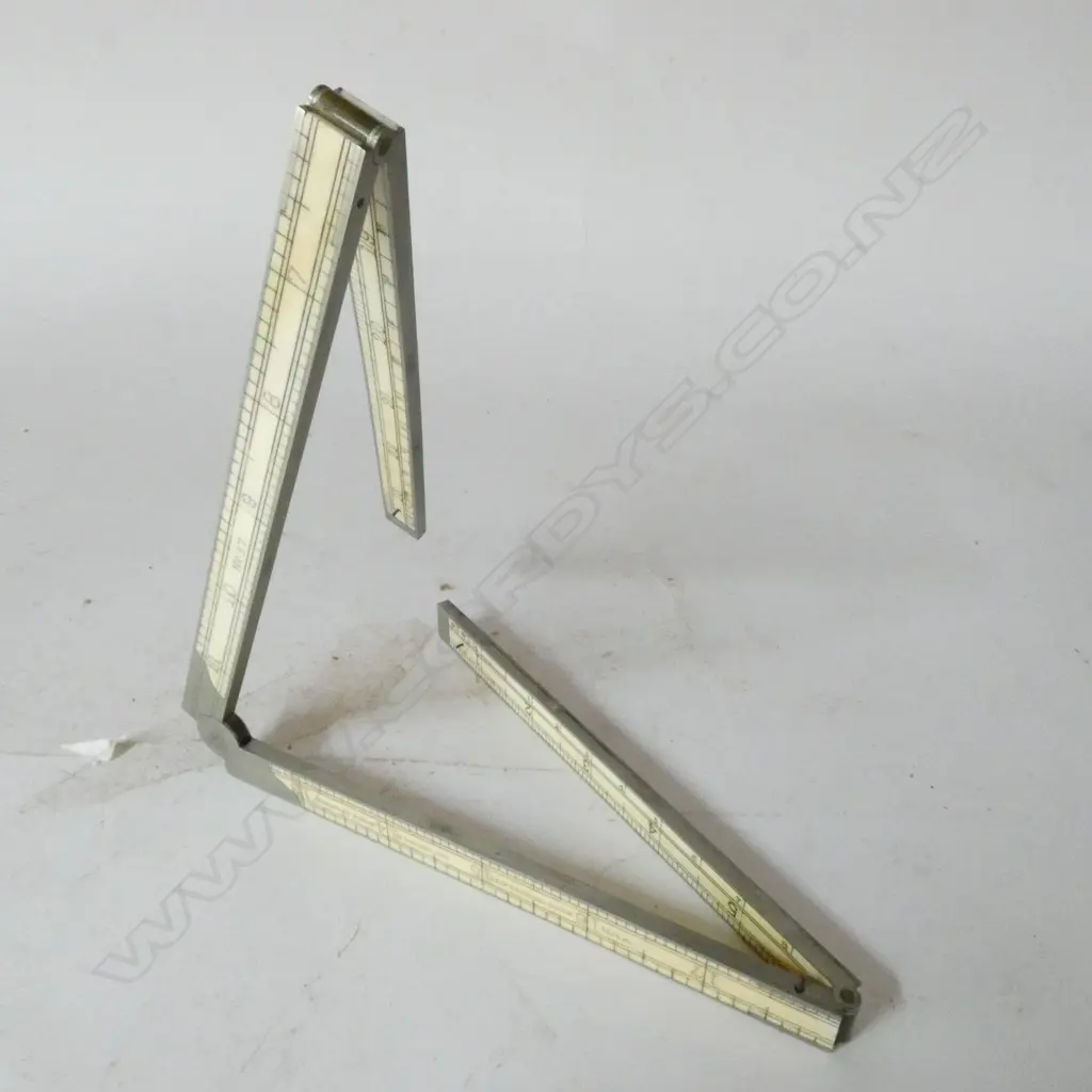 STANLEY No.87  IVORY 24" 4-FOLD RULE, WITH FULL WHITE METAL BINDING Image 1++