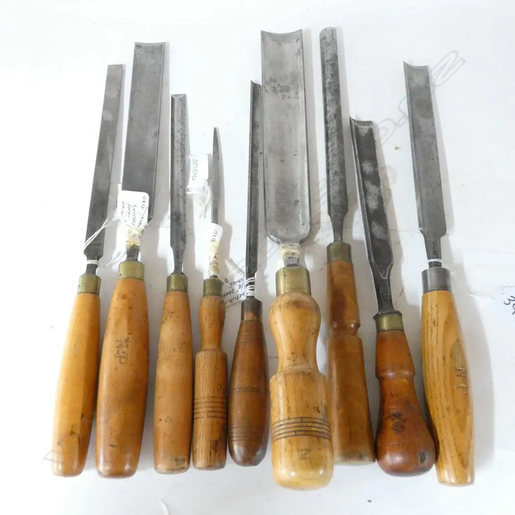 9 VARIOUS PARRING CHISELS & REAMER (10) Image 1++