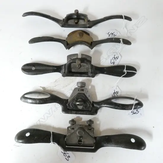 5 VARIOUS SPOKESHAVES