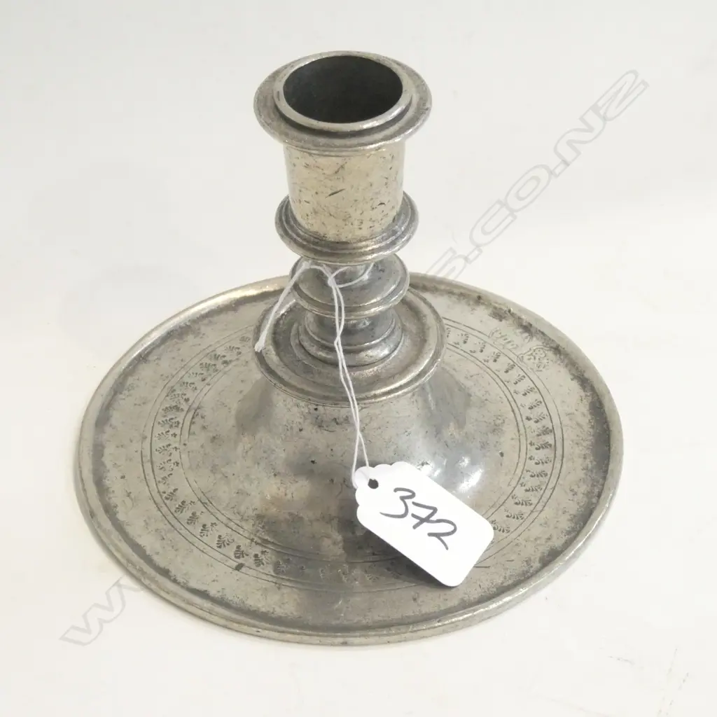 19TH C PEWTER CANDLESTICK Image 1++