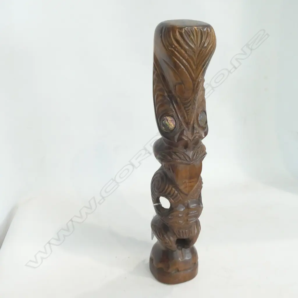 VINTAGE CARVED MAORI TEKO TEKO 350 MM Image 1++