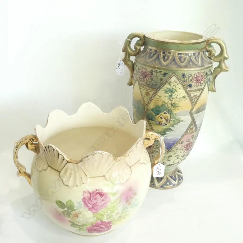 TWO VICTORIAN ERA VASES; ONE JAPANESE H. 360MM Image 1++