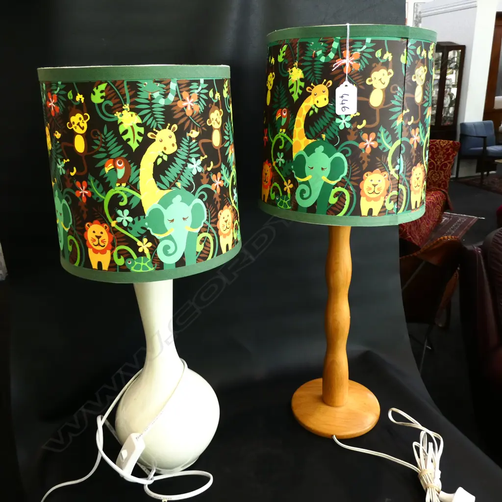2 CHILDRENS JUNGLE SHADE LAMPS Image 1++