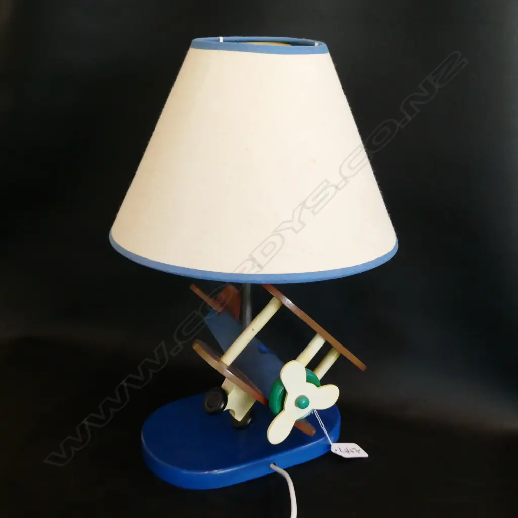 CHILDS BEDROOM LAMP SWINGING WOODEN PLANE H. 350MM Image 1++