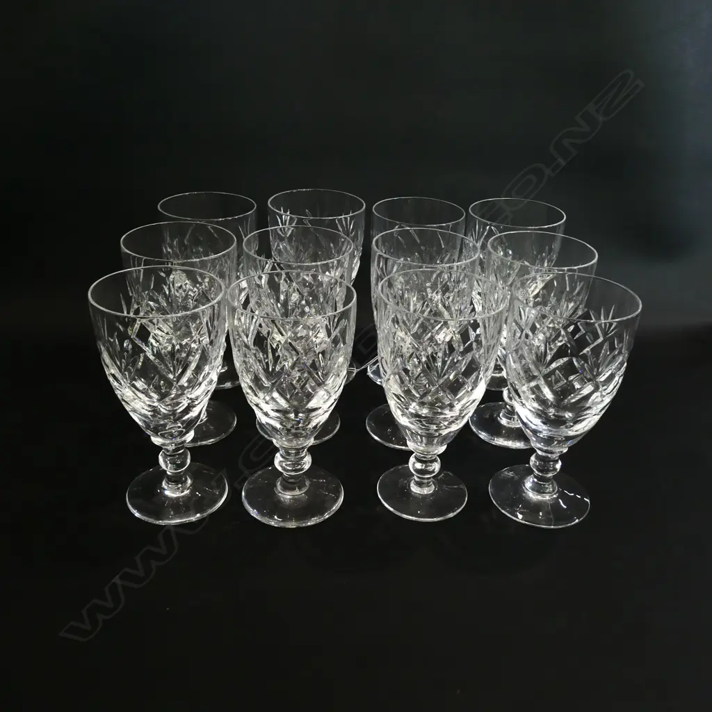 12 WEBB CORBETT CRYSTAL SHERRY GLASSES Image 1++