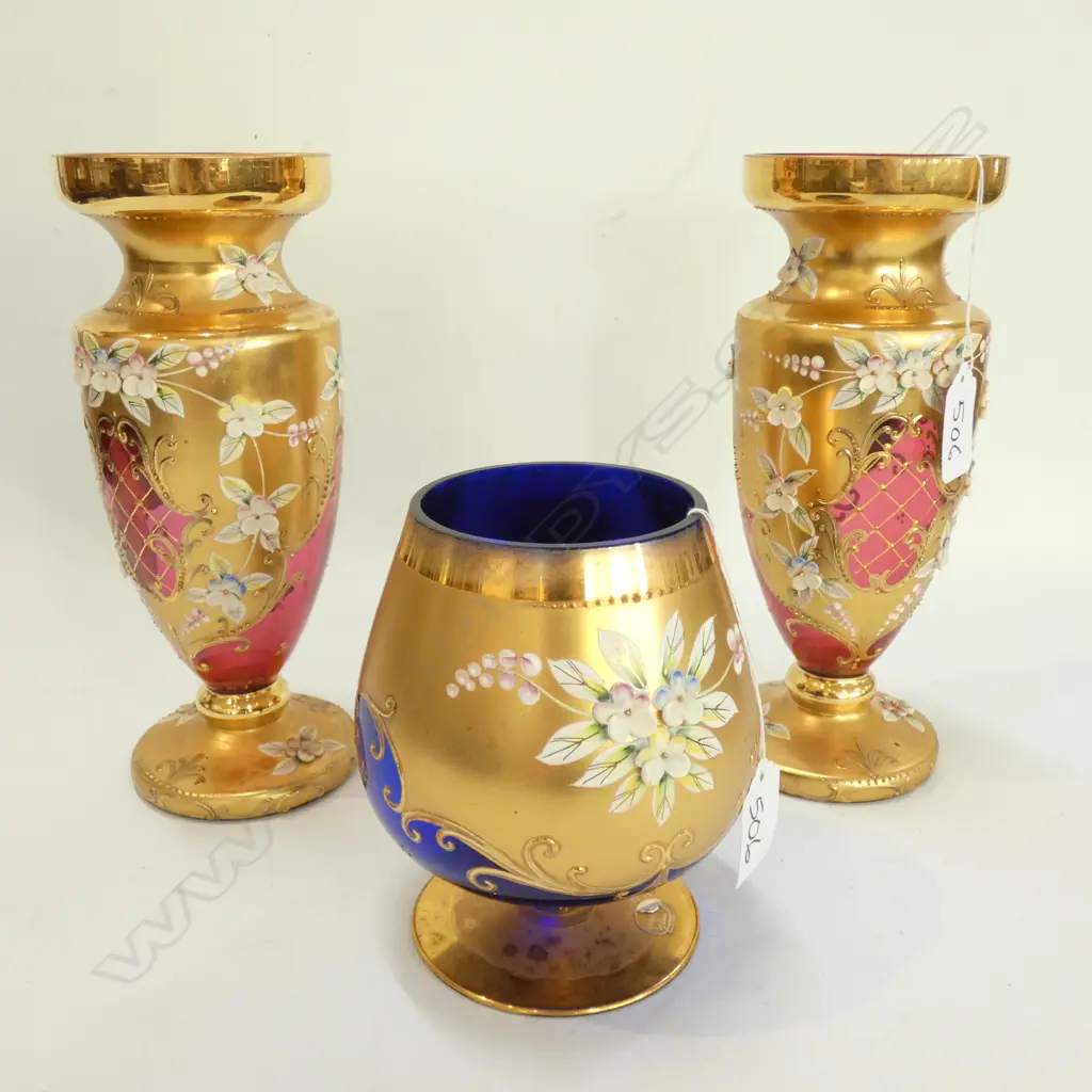 PR OF VENETION  GLASS VASES + BRANDY BALLOON Image 1++