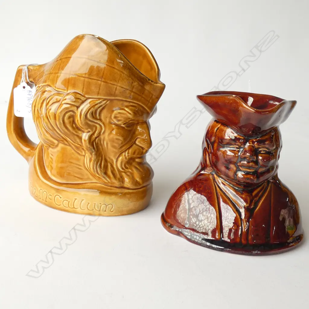 2 CHARACTER JUGS; CROWN LYNN MCCALLUM, OTHER Image 1++