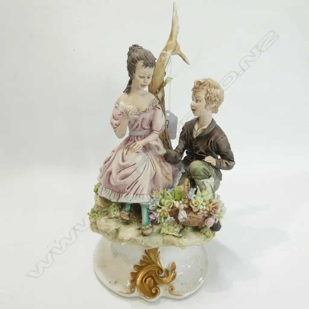 CAPIDOMONTE FIGURE GROUP GROUP BOY AND GIRL Image 1++