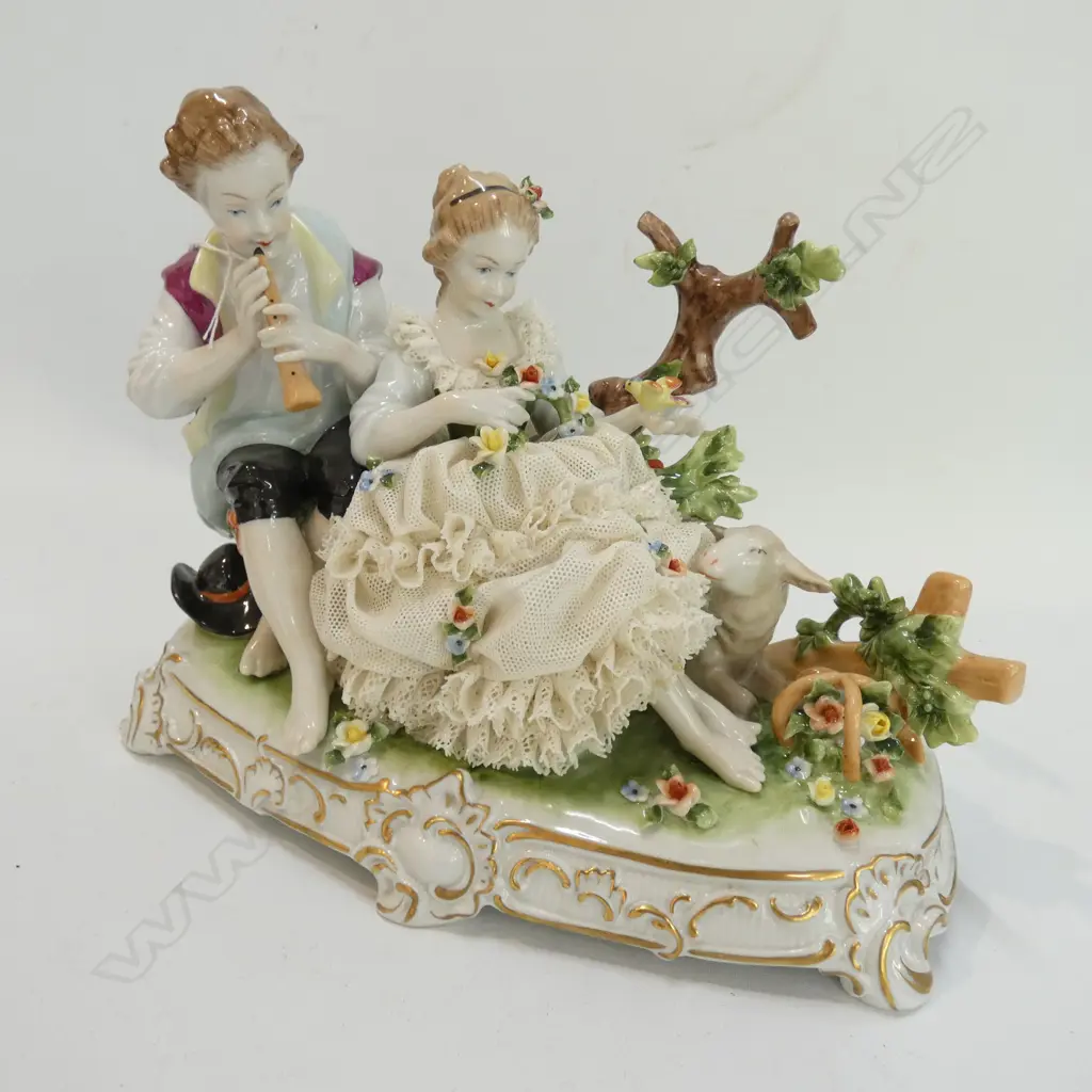 GERMAN FIGURE GROUP THE PIPE PLAYER Image 1++