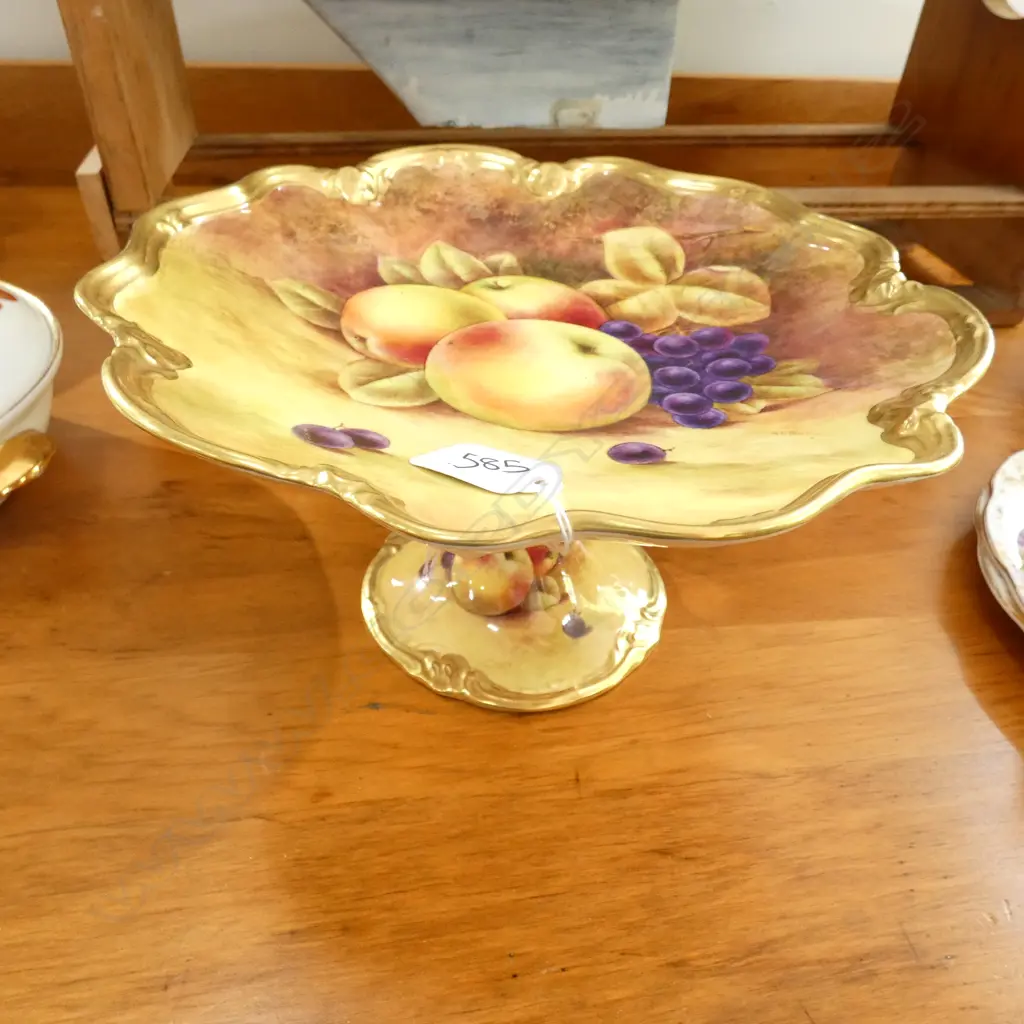 COALPORT GILT FRUIT COMPORT A/F Image 1++