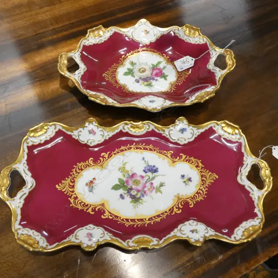 2 KAISER CONTINENTAL GILT DISHES