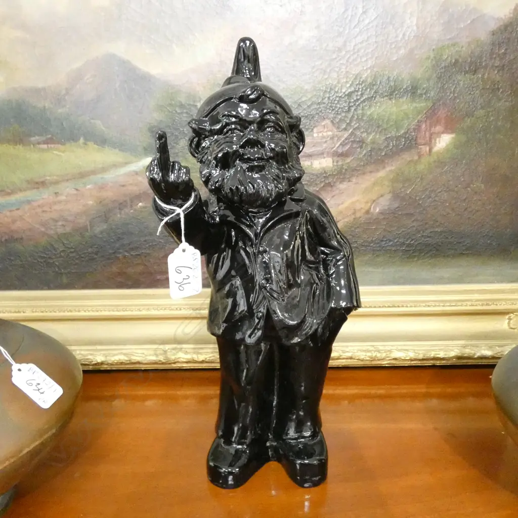 BLACK RESIN GNOME H. 350MM Image 1++
