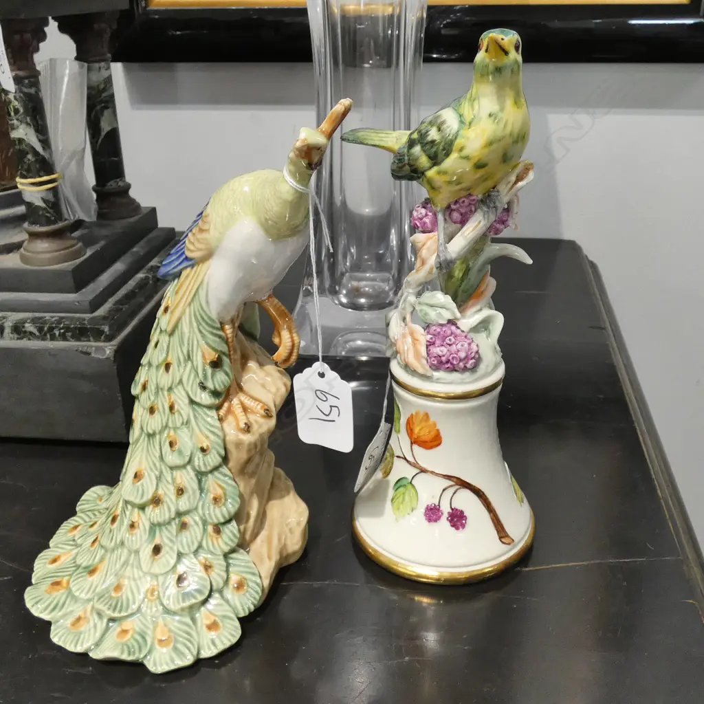 CHINESE PORCELAIN BIRD ORNAMENT+ ONE ITALIAN Image 1++