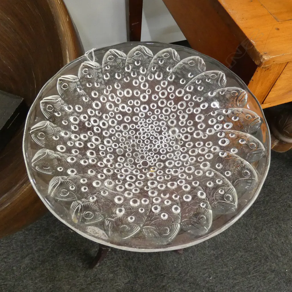 LALIQUE LARGE ROSCOFF PATTERN BOWL Image 1++