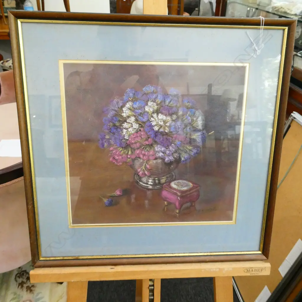 P RIDDELL PASTEL STILL LIFE DRIED FLOWERS Image 1++