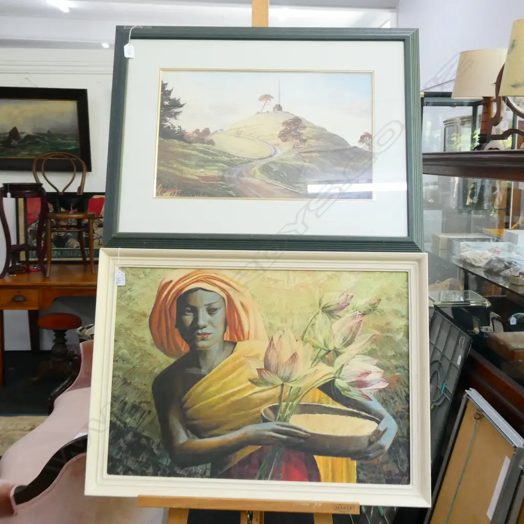 2 PRINTS; TRETCHIKOFF & DAVID STONE ONE TREE HILL 570 X 780MM Image 1++