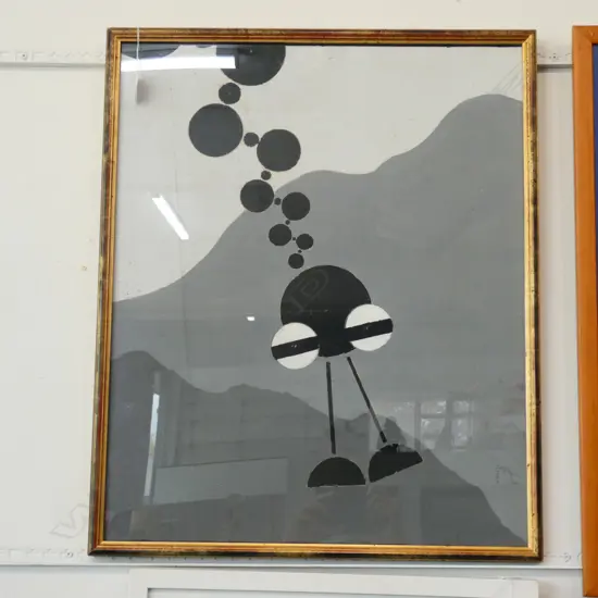 LLOYD HILLYER ABSTRACT ACRYLIC ON BOARD 520 X 630MM 