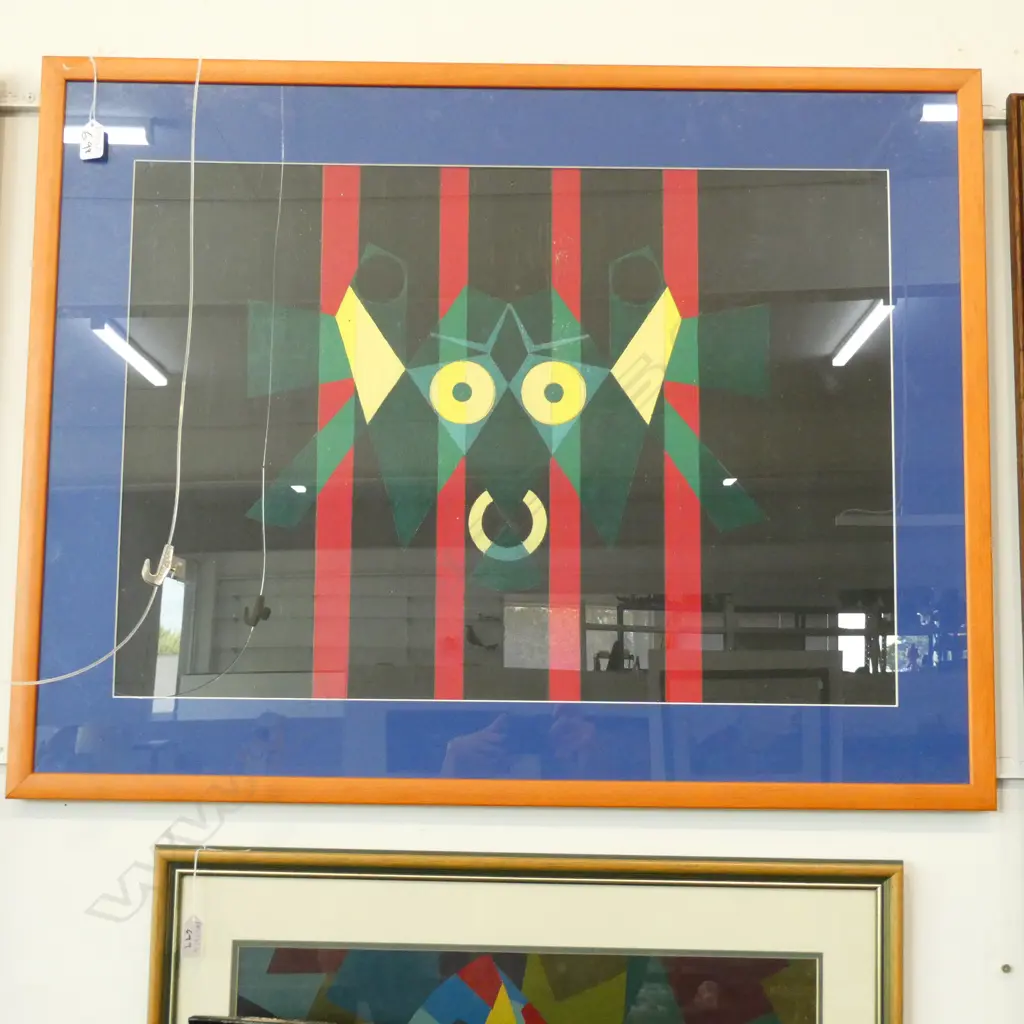 LLOYD HILLYER COLOURFUL ABSTRACT ACRYLIC ON BOARD 860 X 670MM  Image 1++