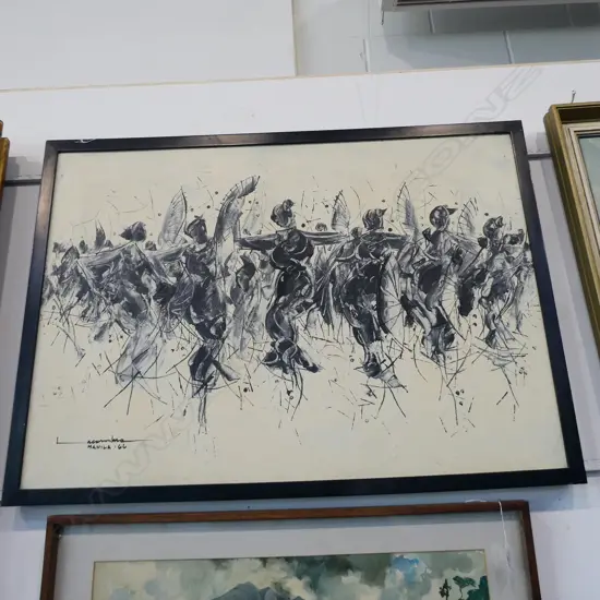 SIGNED OIL ON CANVAS MANILA '66 920 X 665MM