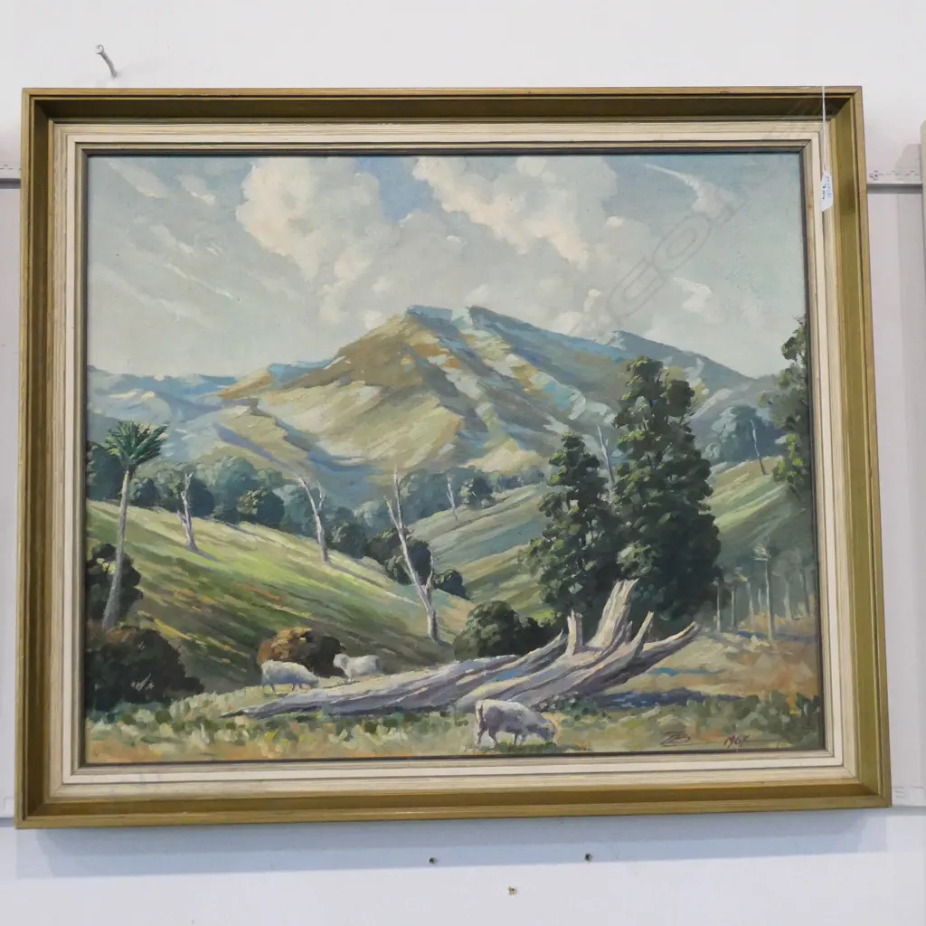 HEINZ BOEHNKE OIL ON BOARD HILLS ON PRINSTED 1967 690 X 590 MM Image 1++
