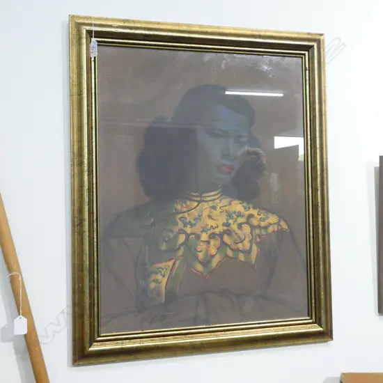 TRETCHIKOFF 'THE CHINESE GIRL' PRINT, GILT FRAME,  730 X 600MM