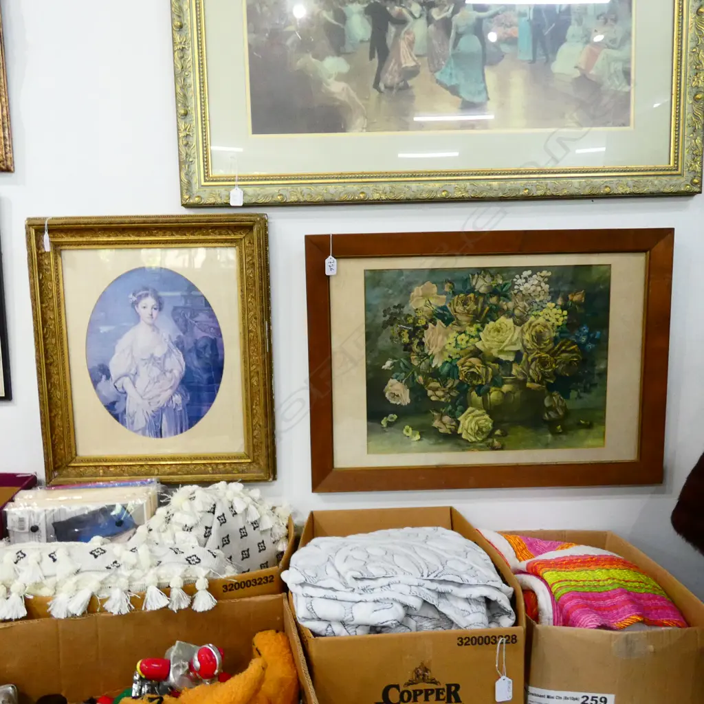 FLORAL PRINT AND GILT FRAMED GIRL 550 X 470MM Image 1++