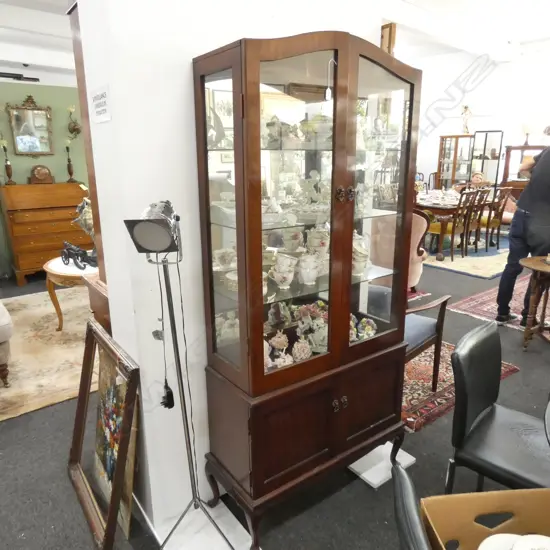 DOME TOPPED MAHOGANY CHINA CABINET