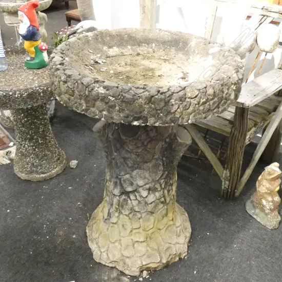 FAUX BOIS (IMITATION WOOD) BASE BIRD BATH H. 900MM 670MM DIA